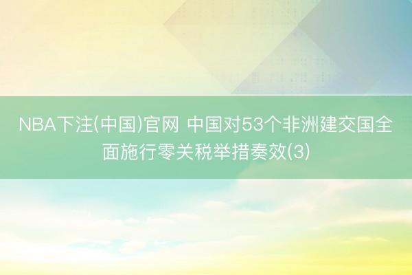 NBA下注(中国)官网 中国对53个非洲建交国全面施行零关税举措奏效(3)
