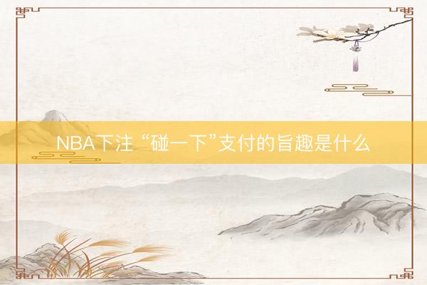 NBA下注 “碰一下”支付的旨趣是什么