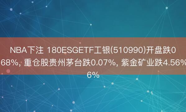 NBA下注 180ESGETF工银(510990)开盘跌0.68%， 重仓股贵州茅台跌0.07%， 紫金矿业跌4.56%