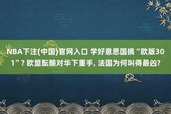 NBA下注(中国)官网入口 学好意思国搞“欧版301”? 欧盟酝酿对华下重手， 法国为何叫得最凶?